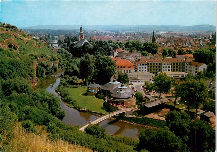 Bad Kreuznach Nahe Blick auf die Crucenia Kurthermen und die Stadt