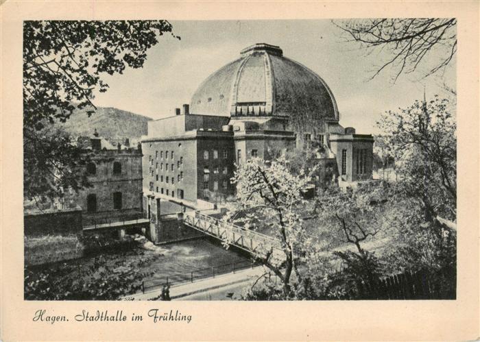 Hagen  Westfalen Stadthalle im Fruehling