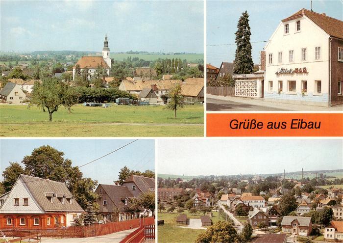 Eibau Beckenbergblick Milchbar Umgebindehaeuser am Steinweg Blick vom Kirchturm