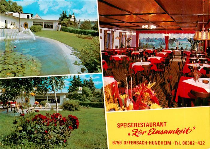 Hundheim Offenbach-Hundheim Speiserestaurant Zur Einsamkeit Gastraum Seerosentei