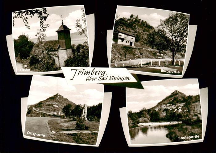 Trimberg Kirche Burgpartie Ortspartie Saalepartie