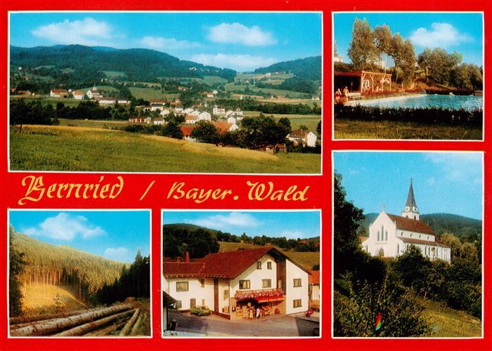 Bernried Niederbayern Panorama Teilansichten Freibad Kirche