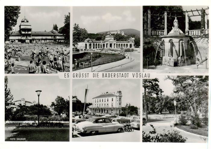 Voeslau Bad AT Teilansichten Freibad Brunnen Parkanlagen