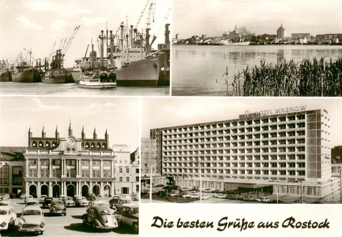 ROSTOCK  CITY Hafen Uferpartie Rathaus Hotel Warnow