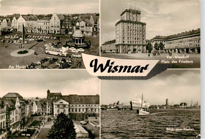 Wismar Mecklenburg Markt Vor Wendorf Platz des Friedens Hafenblick