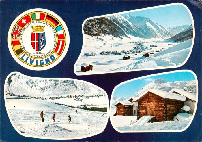 Livigno Lombardia IT Skipisten Blockhaeuser