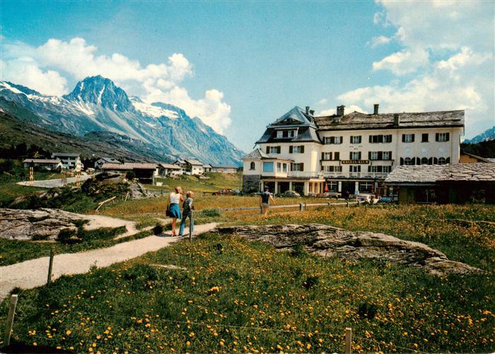 Maloja GR Kulmhotel mit Piz Lagrev