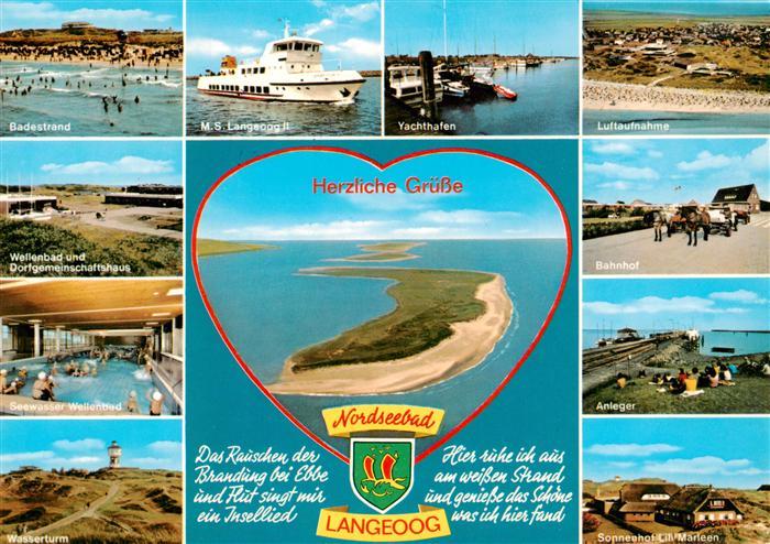 Langeoog Nordseebad Fliegeraufnahme Dorfgemeinschaftshaus Wellenbad Seewasser Wa