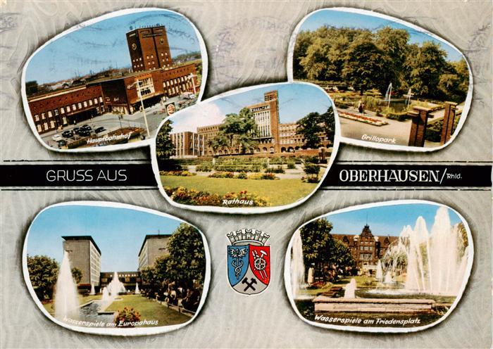 Oberhausen NRW Hauptbahnhof Rathaus Grillopark Europahaus Friedensplatz Wasserf