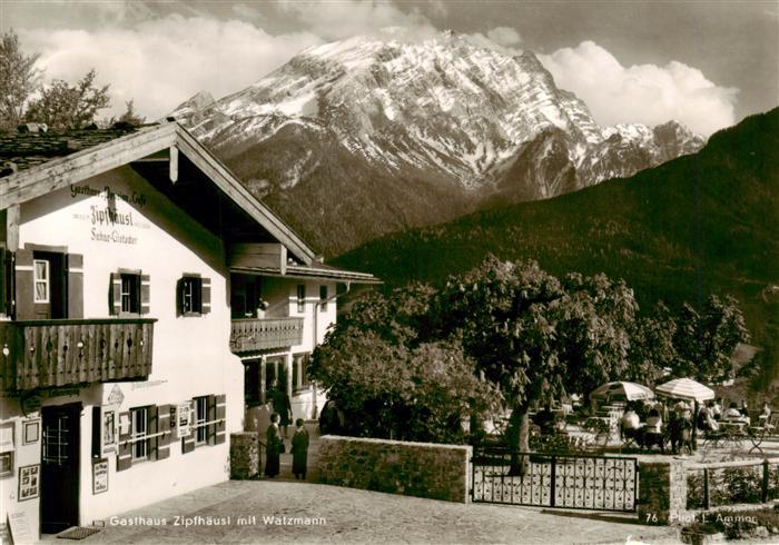 Ramsau Berchtesgaden Gasthaus Zipfhaeusl mit Watzmann