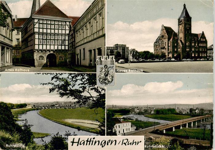 Hattingen  Ruhr Altes Rathaus Neues Rathaus Ruhrpartie Ruhrbruecke