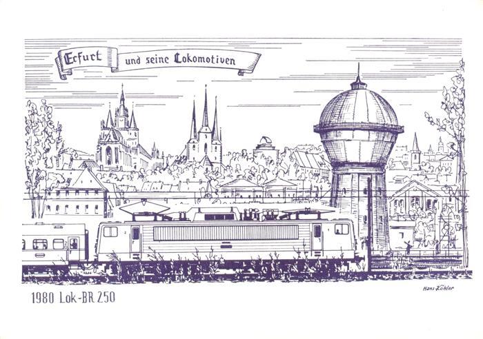 ERFURT  CITY und seine Lokomotiven Zeichnung