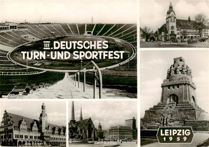 LEIPZIG Sachsen Deutsches Turn und Sportfest Altes Kaufhaus Karl Marx Platz Zoo