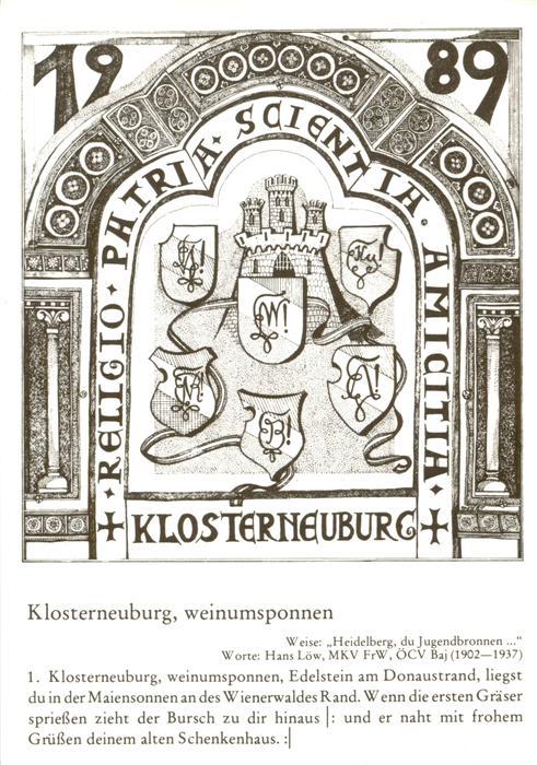 Klosterneuburg 70 Jahre KoeMV im MKV Arminia 100 Jahre Farbstudenten