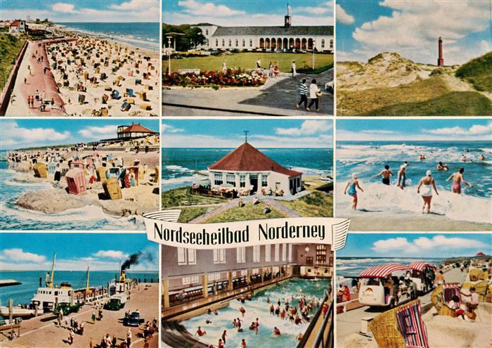Norderney Nordseebad Strandpartien Leuchtturm Gasthaus Promenade Wellenbad Resta