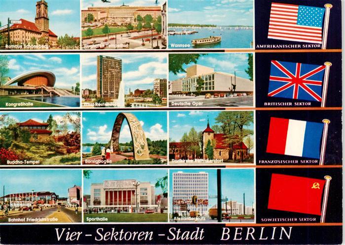 BERLIN  CITY Vier Sektoren Teilansichten Bauwerke Bruecken Wannsee