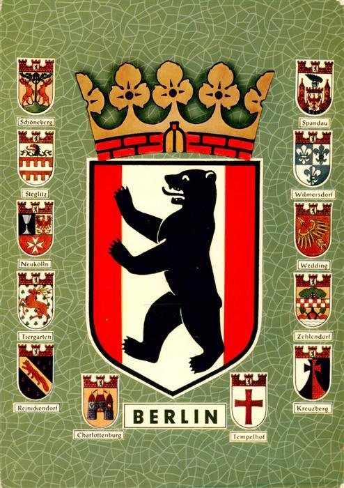 BERLIN  CITY Wappen aller Stadtteile