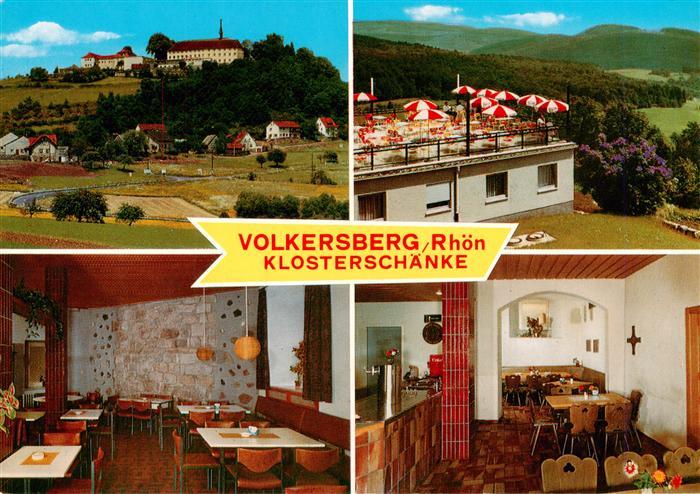 Volkersberg Bad Brueckenau Rhoen Klosterschaenke Terrasse Gastraeume
