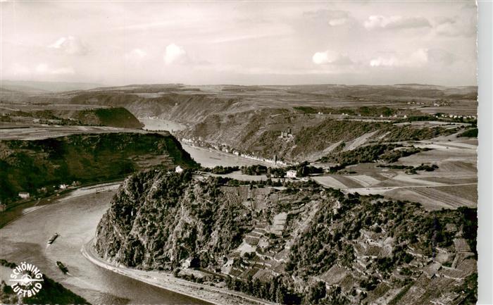 Goarshausen St Fliegeraufnahme mit Loreley