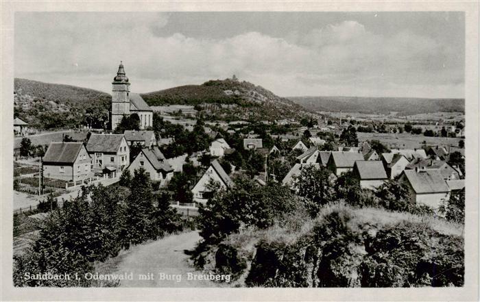 Sandbach  Odenwald mit Burg Breuberg
