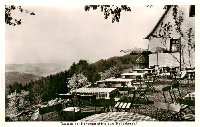 Stallenkandel Terrasse der Hoehengaststaette zum Stallenkandel Freiterrasse