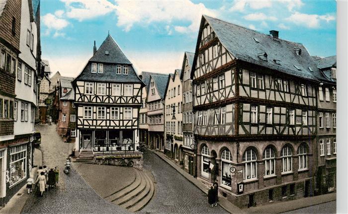 Wetzlar Lahn Eisenmarkt mit Wertherhaus und Alte Muenz
