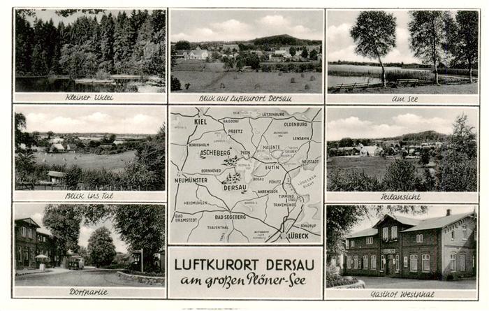 Dersau Kleiner Uklei Panorama Am See Talblick Dorfpartie Teilansicht Gasthof Wes