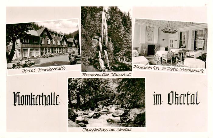 GOSLAR Harz Niedersachsen Hotel Romkerhalle Wasserfall Kaminzimmer Inselbruecke