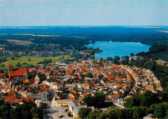 Parchim Fliegeraufnahme mit Wockersee St Georgenkirche und St Marienkirche