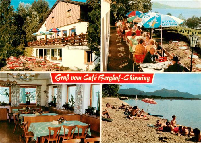Chieming Chiemsee Cafe Berghof Gastraum Terrasse Strandpartie