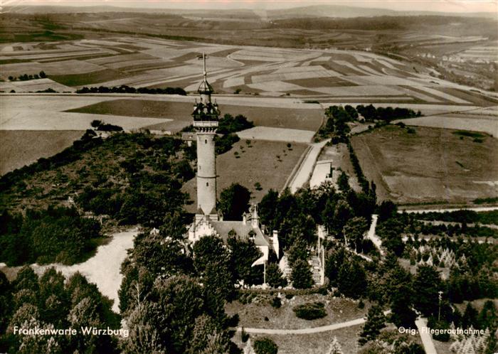 Wuerzburg Bayern Gaststaette Frankenhoehe Aussichtsturm Fliegeraufnahme