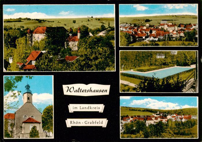 Waltershausen Unterfranken Panorama Kirche Schwimmbad
