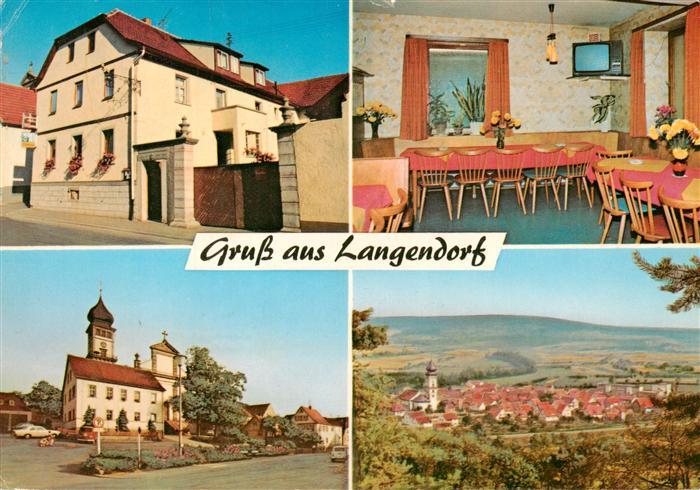 Langendorf Unterfranken Gasthaus zum Adler Gastraum Panorama Kirche