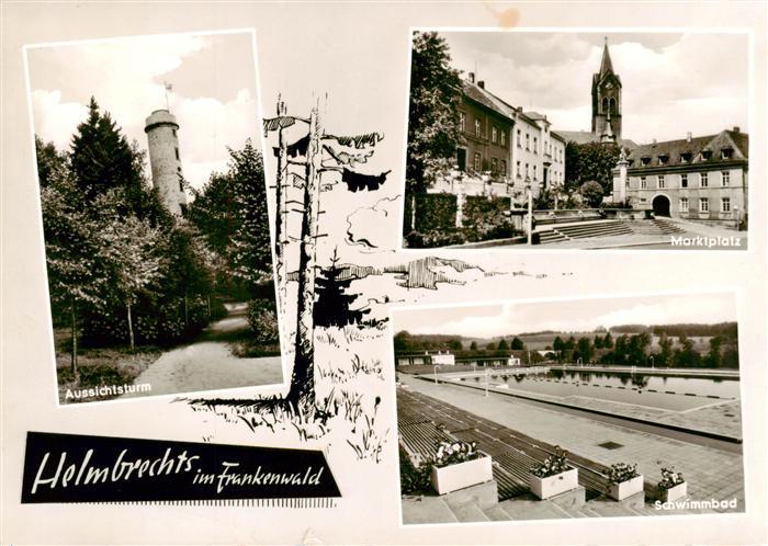Helmbrechts Oberfranken Aussichtsturm Marktplatz Schwimmbad