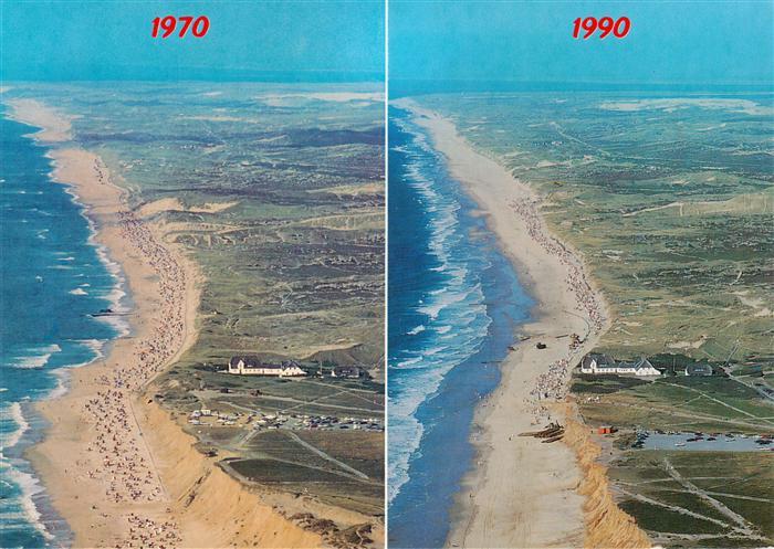 Kampen  Sylt Landverlust am Roten Kliff 1970 und 1990