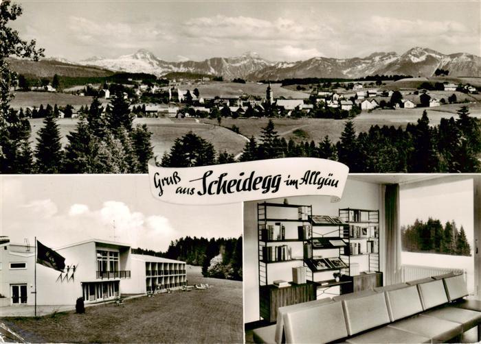 Scheidegg Allgaeu Bayern Panorama Jugendbildungs und Freizeitheim der Dt Postgew