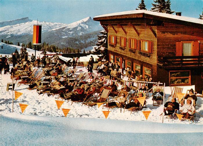 Oberstdorf Gaststaette Berghaus am Soeller Sonnenterrasse