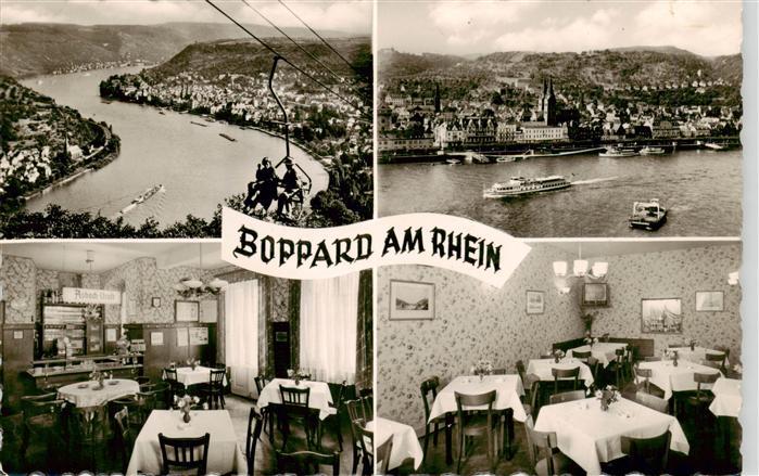 Boppard Rhein Hotel Weinhaus Hubertus Gastraeume Rheinpartien