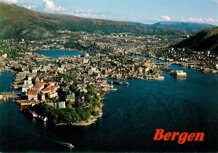 Bergen  Norge Fliegeraufnahme