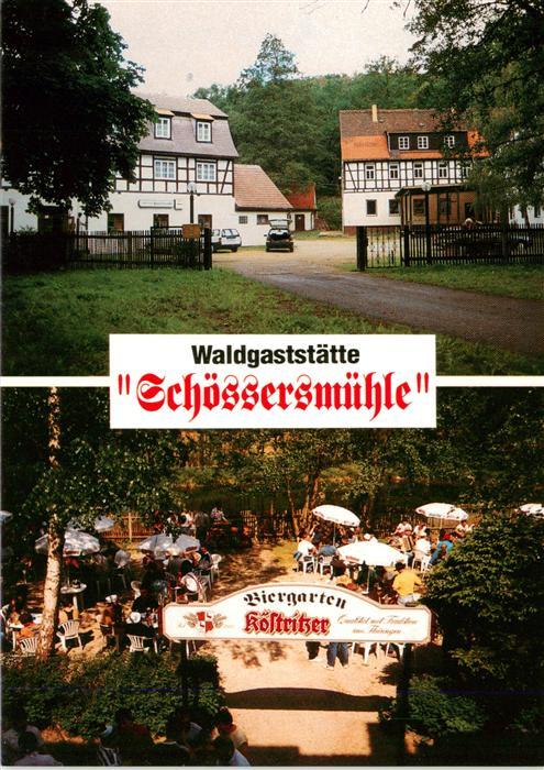 Eisenberg  Thueringen Waldgaststaette Schloessersmuehle Biergarten