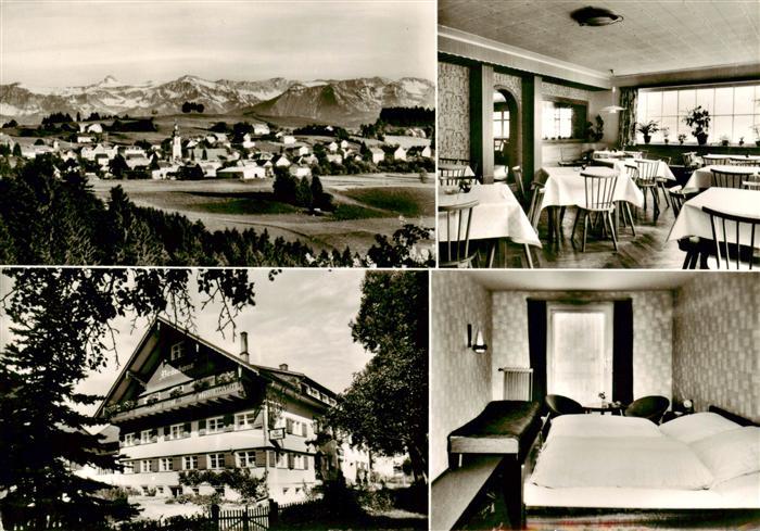 Scheidegg Allgaeu Bayern Gasthof Braeuhaus Pension Gastraum Zimmer Panorama