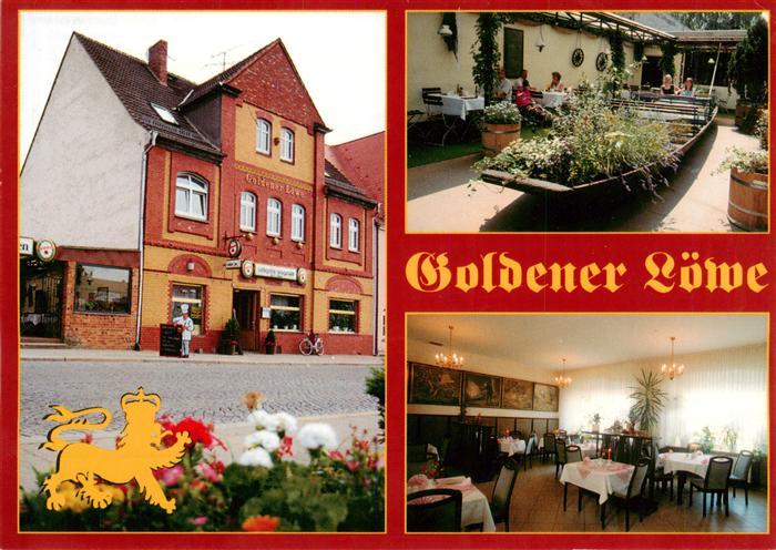 Luebben Spreewald Speiserestaurant Goldener Loewe Gaststube Terrasse