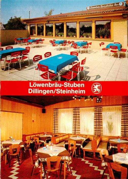 Steinheim Dillingen Loewenbraeu Stuben Gastraum Terrasse
