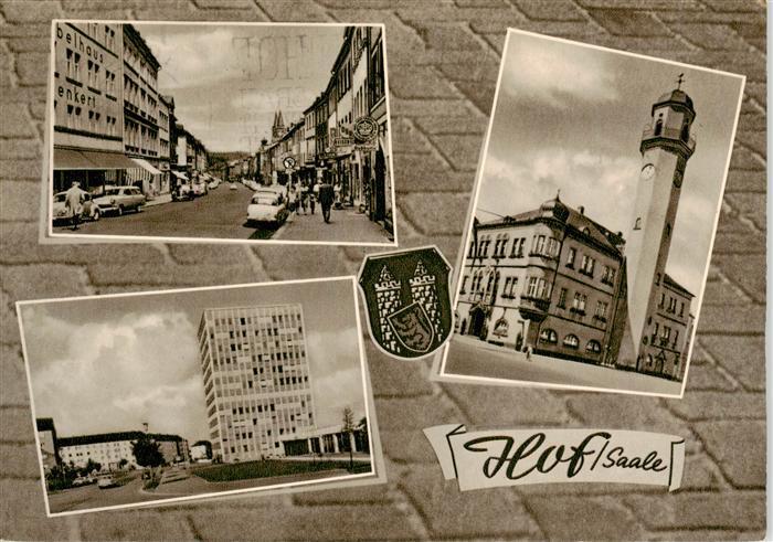 Hof  Saale Strassenpartie Hochhaus Rathaus