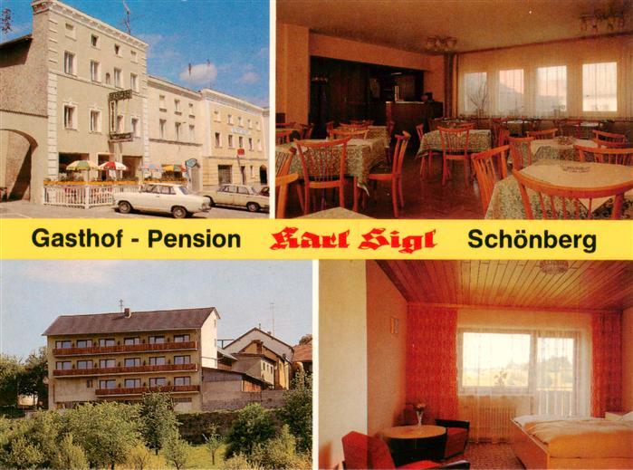 Schoenberg Bayerischer Wald Gasthof Pension Karl Sigl Gastraum Zimmer