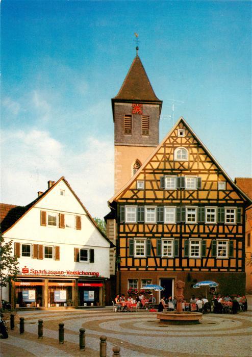 Rudersberg Wuerttemberg Alter Rathausplatz mit ev Kirche