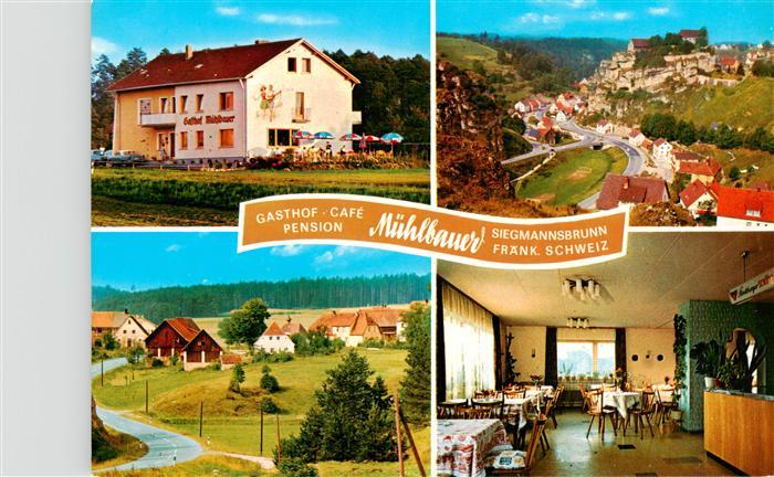 Siegmannsbrunn Gasthof Cafe Muehlbauer Gastraum Panorama Ortspartie