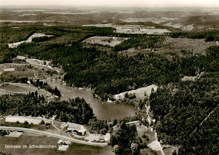 Ebnisee Welzheim Fliegeraufnahme mit Kiosk und Gasthof zum Roessle