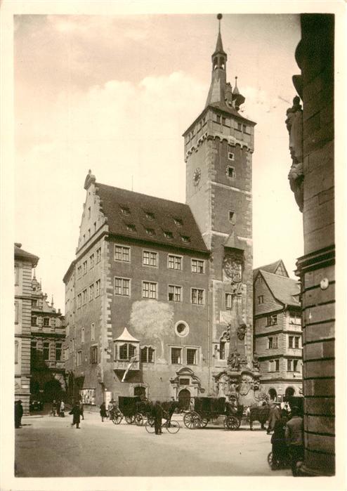 Wuerzburg Bayern Altes Rathaus mit Ratskeller