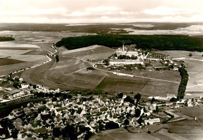 Neresheim Fliegeraufnahme mit Kirche und Kloster